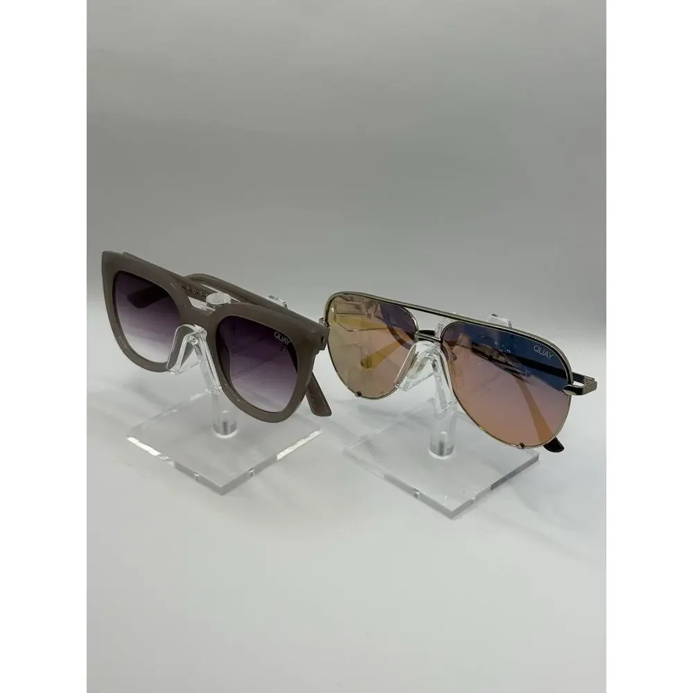 Quay Australia Sunglasses Bundle Cat Eye Oversized Gold Aviator Women